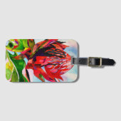 Waratah Australische waterverf van inheemse bloeme Bagagelabel (Voorkant (horizontaal))
