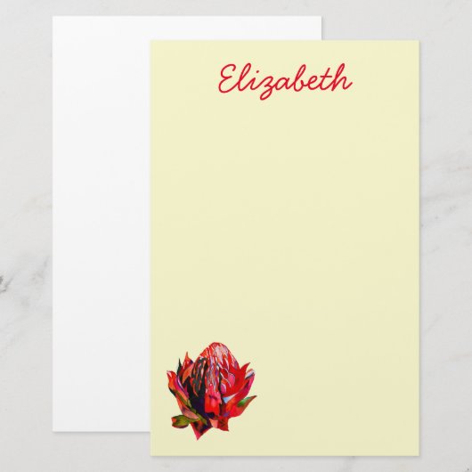 Waratah Australische waterverf van inheemse bloeme Briefpapier (Voorkant / Achterkant)