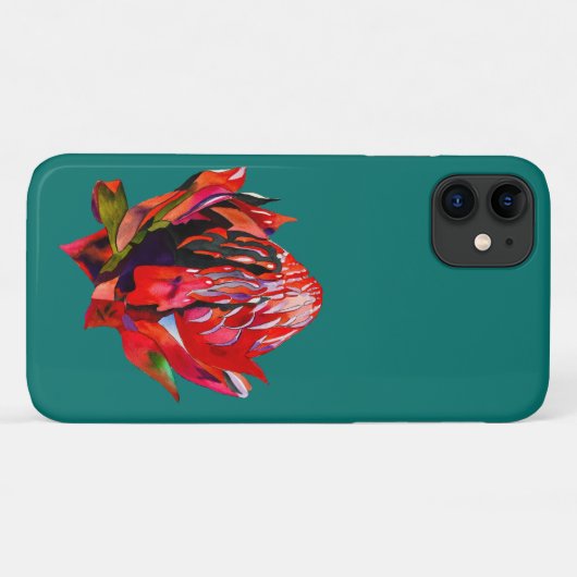 Waratah Australische waterverf van inheemse bloeme Case-Mate iPhone Case (Achterkant (horizontaal))