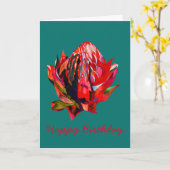 Waratah Australische waterverf van inheemse bloeme Kaart (Gele Bloem)