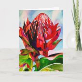 Waratah Australische waterverf van inheemse bloeme Kaart (Voorkant)