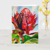 Waratah Australische waterverf van inheemse bloeme Kaart (Gele Bloem)