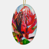 Waratah Australische waterverf van inheemse bloeme Keramisch Ornament (Links)