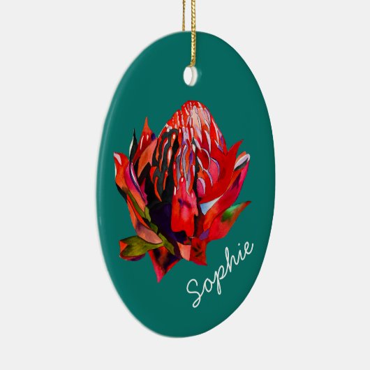 Waratah Australische waterverf van inheemse bloeme Keramisch Ornament (Rechts)