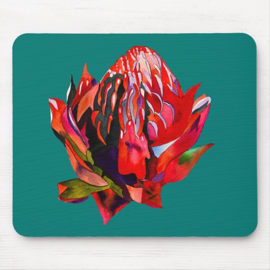 Waratah Australische waterverf van inheemse bloeme Muismat (Voorkant)