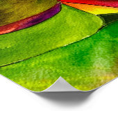 Waratah Australische waterverf van inheemse bloeme Poster (Hoek)