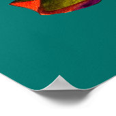 Waratah Australische waterverf van inheemse bloeme Poster (Hoek)