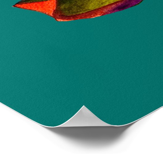 Waratah Australische waterverf van inheemse bloeme Poster (Hoek)