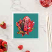 Waratah Australische waterverf van inheemse bloeme Servet (Insitu)