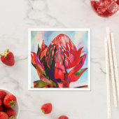 Waratah Australische waterverf van inheemse bloeme Servet (Insitu)