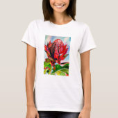 Waratah Australische waterverf van inheemse bloeme T-shirt (Voorkant)
