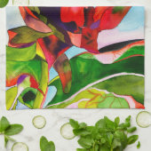 Waratah Australische waterverf van inheemse bloeme Theedoek (Gevouwen)