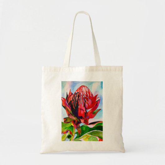 Waratah Australische waterverf van inheemse bloeme Tote Bag (Voorkant)
