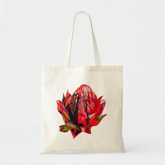Waratah Australische waterverf van inheemse bloeme Tote Bag (Voorkant)
