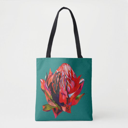 Waratah Australische waterverf van inheemse bloeme Tote Bag (Voorkant)