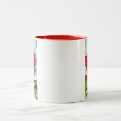 Waratah Australische waterverf van inheemse bloeme Tweekleurige Koffiemok (Center)