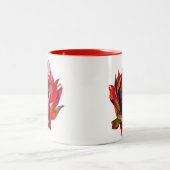 Waratah Australische waterverf van inheemse bloeme Tweekleurige Koffiemok (Center)