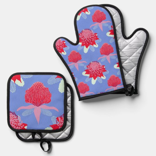 Waratah Ovenwant & Pannenlap Set (Voorkant / Achterkant)