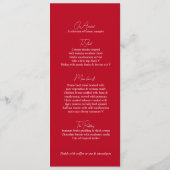 Waratah rode bloemen inheemse Australische bruilof Menu (Achterkant)