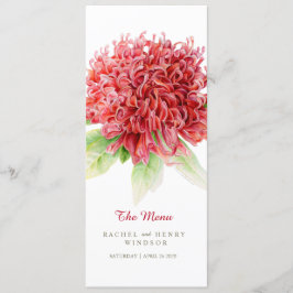 Waratah rode bloemen inheemse Australische bruilof Menu