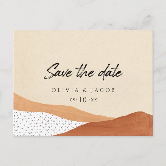 Warb-woestijn | Boho Save the date card Uitnodiging Briefkaart (Voorkant)
