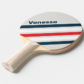 Warbird Schuine Strepen met Naam Tafeltennisbatje (Voorkant Gekanteld)