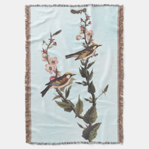 Warbler Audubon Bird op Wildflower Deken
