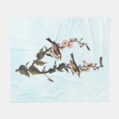 Warbler Audubon Bird op Wildflower Fleece Deken (Voorkant (Horizontaal))