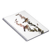 Warbler Audubon Bird op Wildflower Notitieboek (Rechterzijde)
