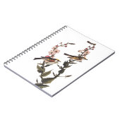 Warbler Audubon Bird op Wildflower Notitieboek (Linkerzijde)