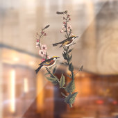 Warbler Audubon Bird op Wildflower Raamsticker (Vel 2)