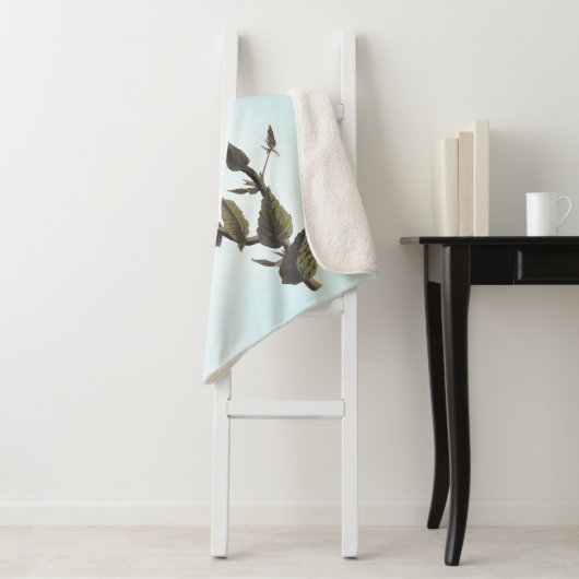 Warbler Audubon Bird op Wildflower Sherpa Deken (In situ)