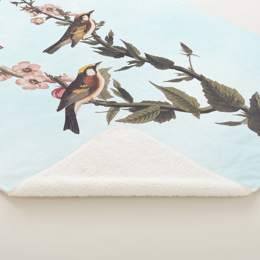 Warbler Audubon Bird op Wildflower Sherpa Deken (3/4)