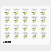 Warbler Bird Waterverf retouradres Vierkante Sticker (Vel)