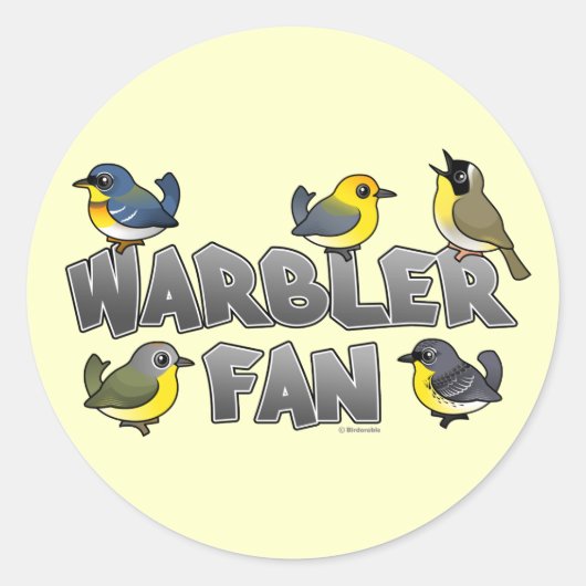 Warbler Fan Ronde Sticker (Voorkant)
