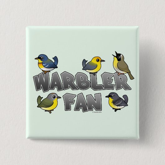 Warbler Fan Vierkante Button 5,1 Cm (Voorkant)
