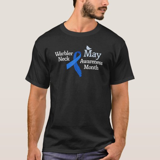 Warbler Neck Awareness Maand May Birdwatcher T-shirt (Voorkant)