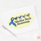 Warbler Neck Awareness Ribbon Ovale Sticker (Envelop)
