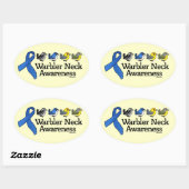 Warbler Neck Awareness Ribbon Ovale Sticker (Vel)