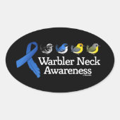 Warbler Neck Awareness Ribbon Ovale Sticker (Voorkant)