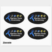 Warbler Neck Awareness Ribbon Ovale Sticker (Vel)