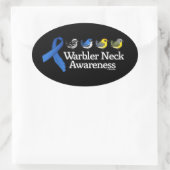 Warbler Neck Awareness Ribbon Ovale Sticker (Tas)