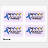 Warbler Neck Awareness Ribbon Rechthoekige Sticker (Vel)