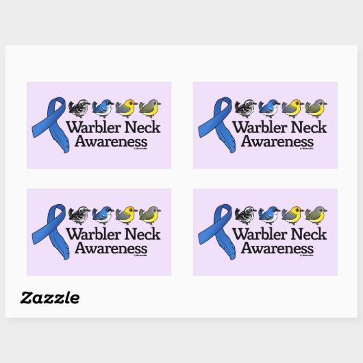 Warbler Neck Awareness Ribbon Rechthoekige Sticker (Vel)