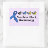 Warbler Neck Awareness Ribbon Rechthoekige Sticker (Tas)