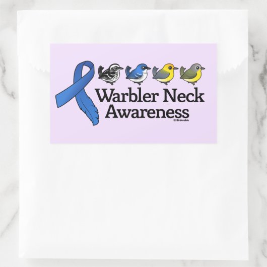 Warbler Neck Awareness Ribbon Rechthoekige Sticker (Tas)