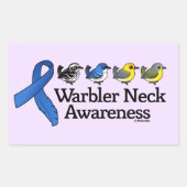 Warbler Neck Awareness Ribbon Rechthoekige Sticker (Voorkant)