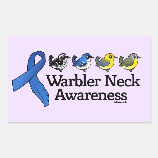 Warbler Neck Awareness Ribbon Rechthoekige Sticker (Voorkant)