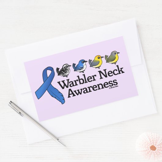 Warbler Neck Awareness Ribbon Rechthoekige Sticker (Envelop)