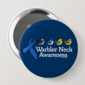 Warbler Neck Awareness Ribbon Ronde Button 4,0 Cm (Voorkant /achterkant)